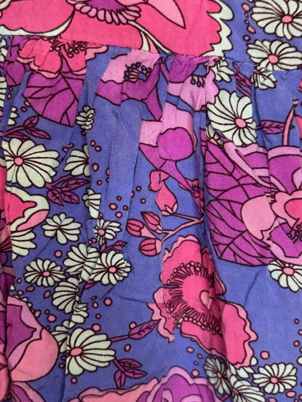 Floral Peasant Dress in Purple & Pink - Picture 7 of 14